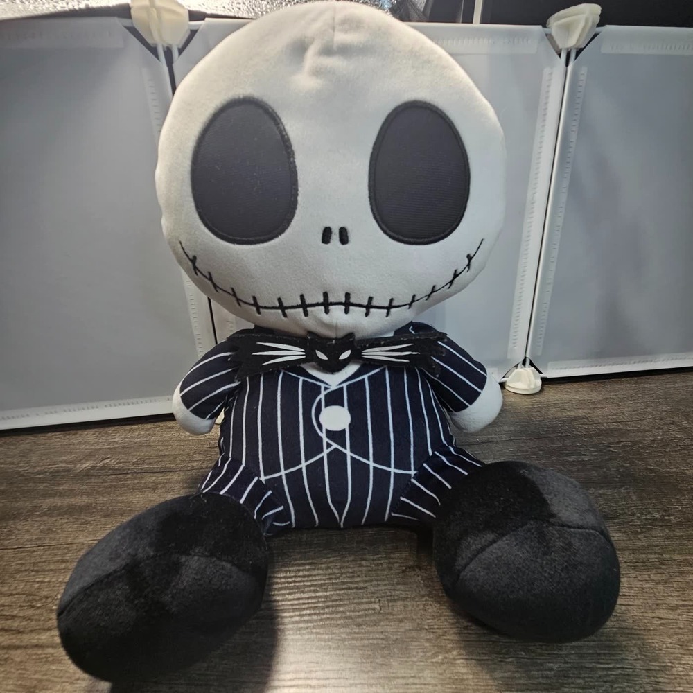 Disney Jack Skellington Plush The Nightmare Before Christmas Pinstripe Suit New